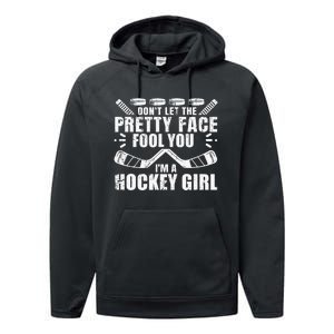 I Know I Play Like A  Field Hockey Player Hockey Fan Performance Fleece Hoodie