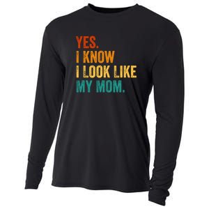 I Know I Look Like My Mom Funny Saying Cooling Performance Long Sleeve Crew