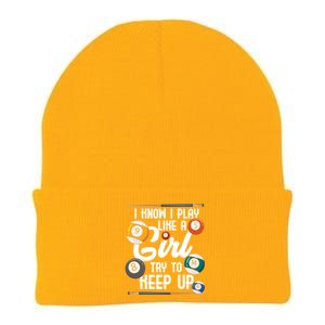 I Know I Play Like A Funny Eight Ball Pool Billiards Funny Gift Knit Cap Winter Beanie