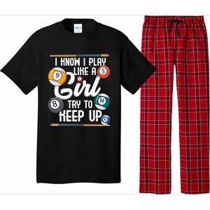 I Know I Play Like A Funny Eight Ball Pool Billiards Funny Gift Pajama Set