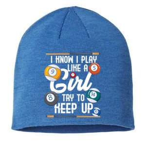 I Know I Play Like A Funny Eight Ball Pool Billiards Funny Gift Sustainable Beanie