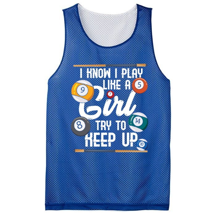 I Know I Play Like A Funny Eight Ball Pool Billiards Funny Gift Mesh Reversible Basketball Jersey Tank