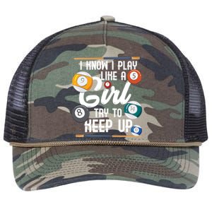 I Know I Play Like A Funny Eight Ball Pool Billiards Funny Gift Retro Rope Trucker Hat Cap