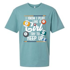 I Know I Play Like A Funny Eight Ball Pool Billiards Funny Gift Sueded Cloud Jersey T-Shirt