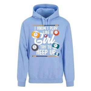 I Know I Play Like A Funny Eight Ball Pool Billiards Funny Gift Unisex Surf Hoodie