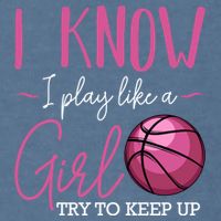 I Know I Play Like A Girl Basketball Player Coach Team Sport Garment-Dyed Sweatshirt