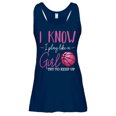 I Know I Play Like A Girl Basketball Player Coach Team Sport Ladies Essential Flowy Tank