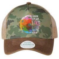 I Know I Play Like A Girl Funny Pickleball Player Legacy Tie Dye Trucker Hat