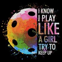 I Know I Play Like A Girl Funny Pickleball Player 16 in Basic Backpack