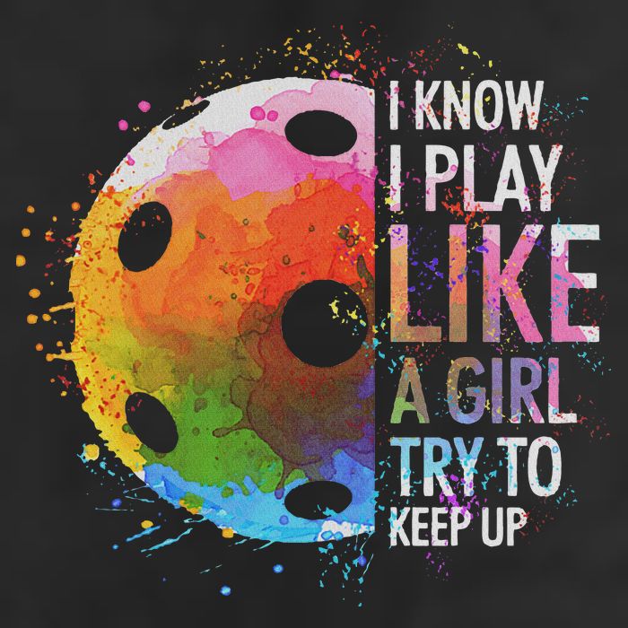 I Know I Play Like A Girl Funny Pickleball Player Trucker Hat