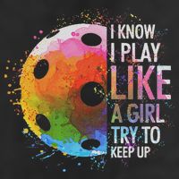 I Know I Play Like A Girl Funny Pickleball Player Golf Towel
