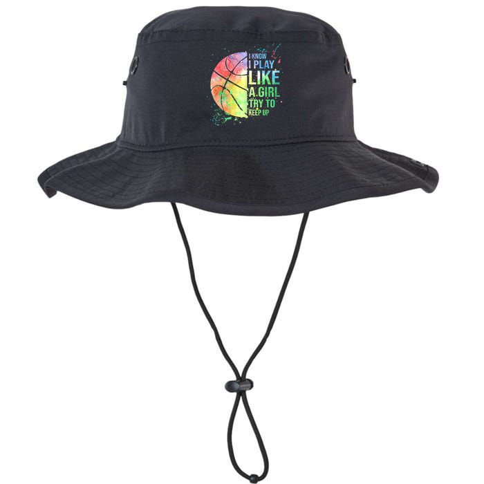 I Know I Play Like A Girl Try To Keep Up Basketball Tshirt TShirt Bucket Hat
