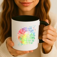 I Know I Play Like A Girl Try To Keep Up Basketball Tshirt TShirt Mug
