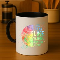 I Know I Play Like A Girl Try To Keep Up Basketball Tshirt TShirt Mug