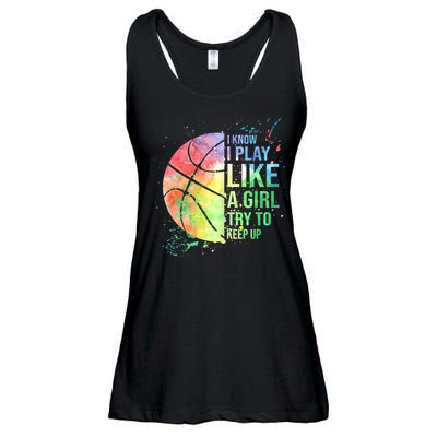 I Know I Play Like A Girl Try To Keep Up Basketball Tshirt TShirt Ladies Essential Flowy Tank