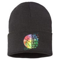 I Know I Play Like A Girl Try To Keep Up Basketball Tshirt TShirt Sustainable Knit Beanie