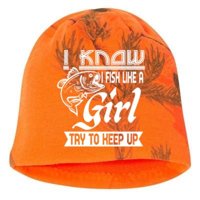 I Know I Fish Like A Try To Keep Up Fishing Lovers Cute Gift Kati - Camo Knit Beanie