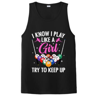 i know i play like a girl Billiards try to keep up PosiCharge Competitor Tank