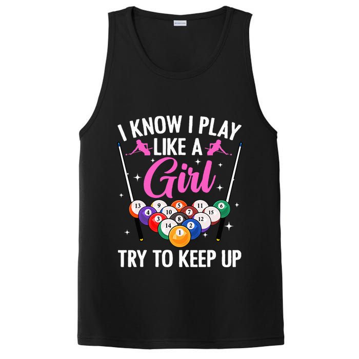 i know i play like a girl Billiards try to keep up PosiCharge Competitor Tank