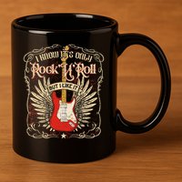 I Know It's Only Rock'n'roll But I Like It, Rock Music Fan 11oz C Handle Ceramic Mug