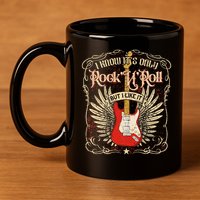 I Know It's Only Rock'n'roll But I Like It, Rock Music Fan 11oz C Handle Ceramic Mug