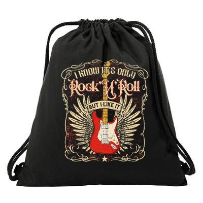 I Know It's Only Rock'n'roll But I Like It, Rock Music Fan Drawstring Bag