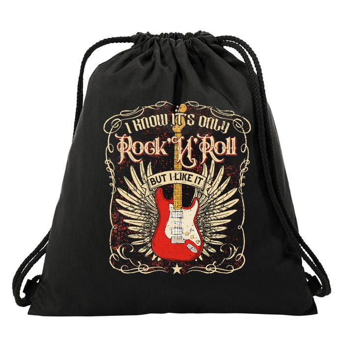 I Know It's Only Rock'n'roll But I Like It, Rock Music Fan Drawstring Bag