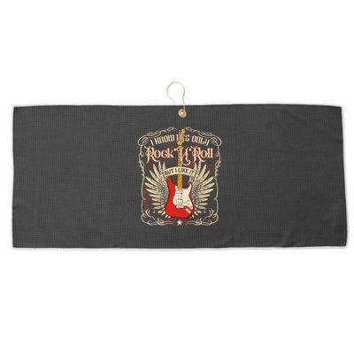 I Know It's Only Rock'n'roll But I Like It, Rock Music Fan Large Microfiber Waffle Golf Towel