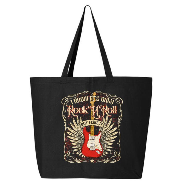 I Know It's Only Rock'n'roll But I Like It, Rock Music Fan 25L Jumbo Tote