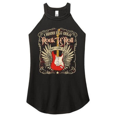 I Know It's Only Rock'n'roll But I Like It, Rock Music Fan Women's Perfect Tri Rocker Tank