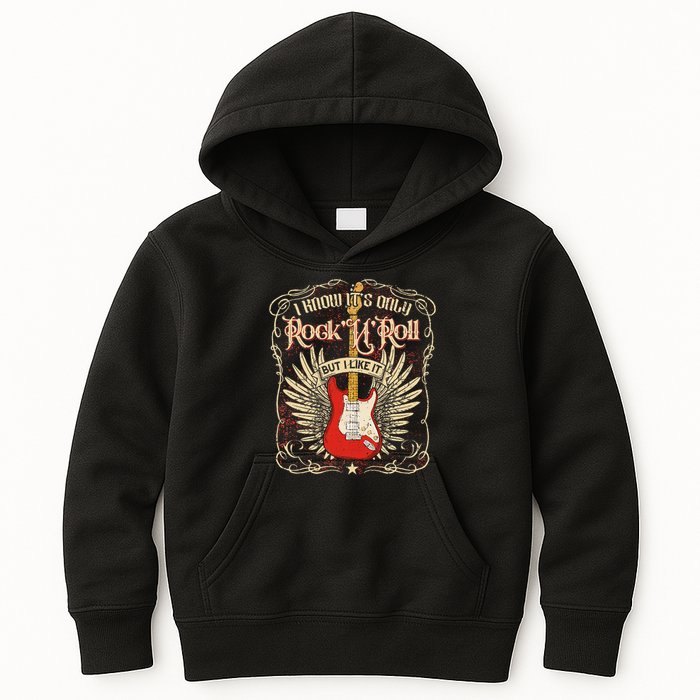 I Know It's Only Rock'n'roll But I Like It, Rock Music Fan Kids Hoodie
