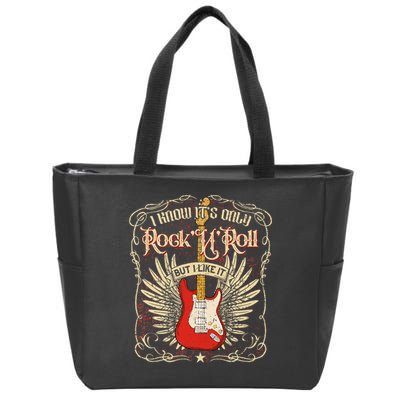 I Know It's Only Rock'n'roll But I Like It, Rock Music Fan Zip Tote Bag
