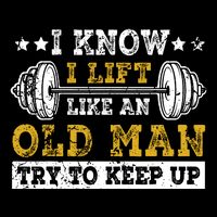 I Know I Lift Like An Old Man Try To Keep Up Weightlifting Drawstring Bag