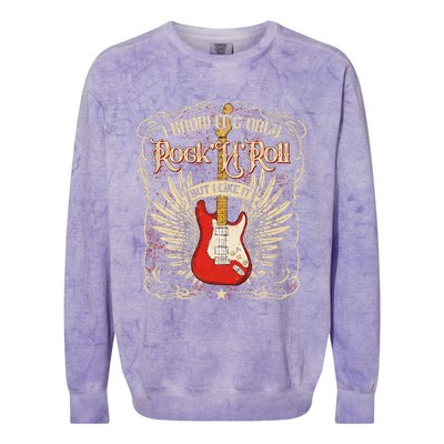 I Know ItS Only RockNRoll But I Like It Rock Music Fan Colorblast Crewneck Sweatshirt