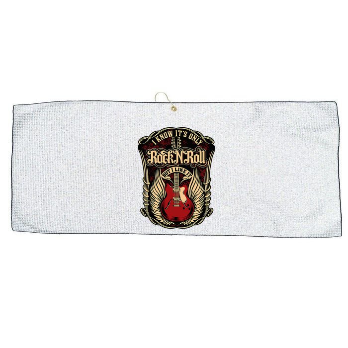 I Know ItS Only Rock And Roll Large Microfiber Waffle Golf Towel