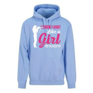 I Know I Hunt Like A Try To Keep Up Loves Hunting Gift Unisex Surf Hoodie