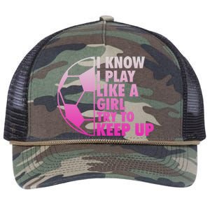 I Know I Play Like A Girl Soccer Retro Rope Trucker Hat Cap