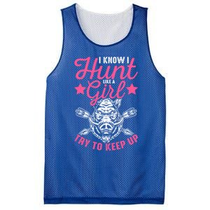 I Know I Hunt Like A Try To Keep Up Wild Hog Hunter Gift Mesh Reversible Basketball Jersey Tank