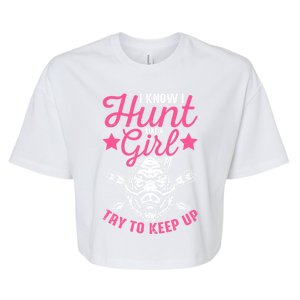 I Know I Hunt Like A Try To Keep Up Wild Hog Hunter Gift Bella+Canvas Jersey Crop Tee