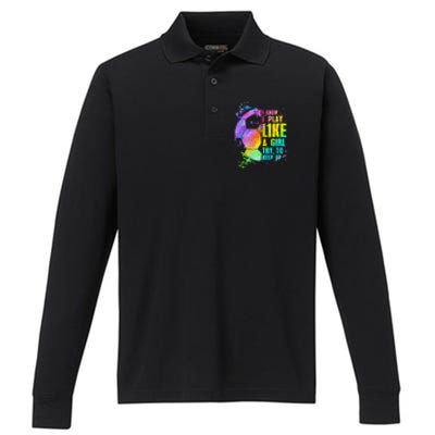 I Know i play like a try to keep up soccer player Performance Long Sleeve Polo