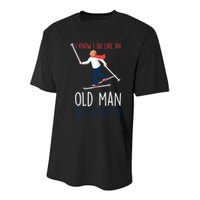 I Know I Ski Like An Old Try To Keep Up Funny Grandpa Great Gift Youth Performance Sprint T-Shirt