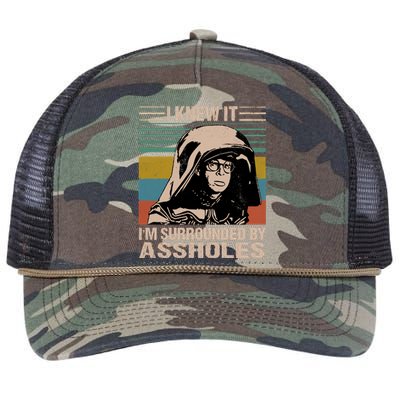 I Knew It Im Surrounded By Assholes Retro Rope Trucker Hat Cap