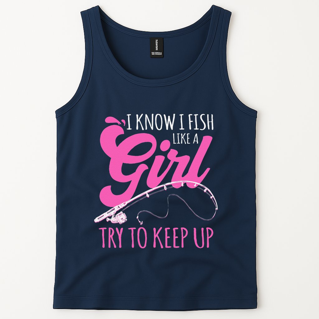 I Know I Fish Like A Girl Fisherwoman Fishing Gift Tank Top