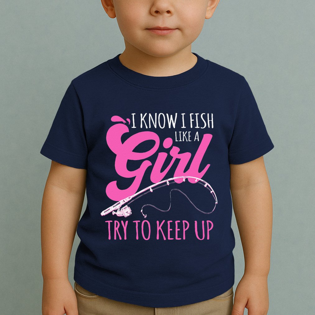 I Know I Fish Like A Girl Fisherwoman Fishing Gift Toddler T-Shirt
