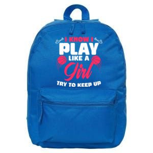 I Know I Play Like A Try To Keep Up Funny Basketball Gift 16 in Basic Backpack