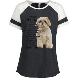 I Know Im Just A Shih Tzu Puppy Face Shitzu Gifts For Women Enza Ladies Jersey Colorblock Tee