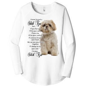 I Know Im Just A Shih Tzu Puppy Face Shitzu Gifts For Women Women's Perfect Tri Tunic Long Sleeve Shirt