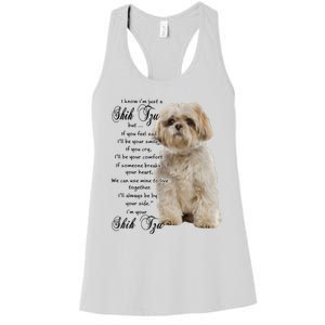 I Know Im Just A Shih Tzu Puppy Face Shitzu Gifts For Women Women's Racerback Tank