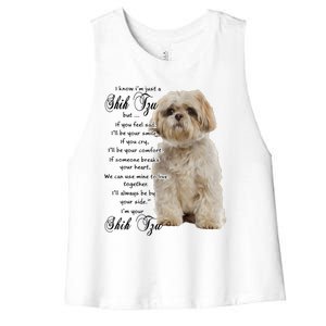 I Know Im Just A Shih Tzu Puppy Face Shitzu Gifts For Women Women's Racerback Cropped Tank