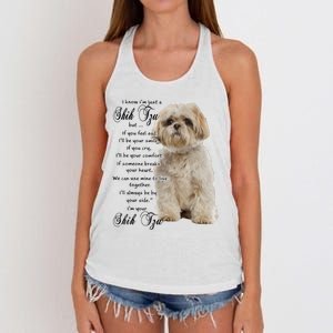 I Know Im Just A Shih Tzu Puppy Face Shitzu Gifts For Women Women's Knotted Racerback Tank